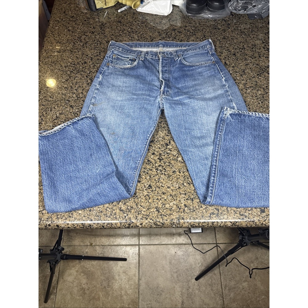 Rare Vintage 70s Levi's 501 Little e Selvedge Denim Jeans 35x32